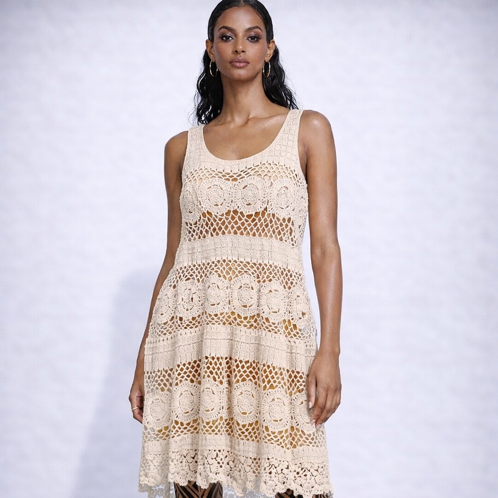 Crochet Creme Tunic M